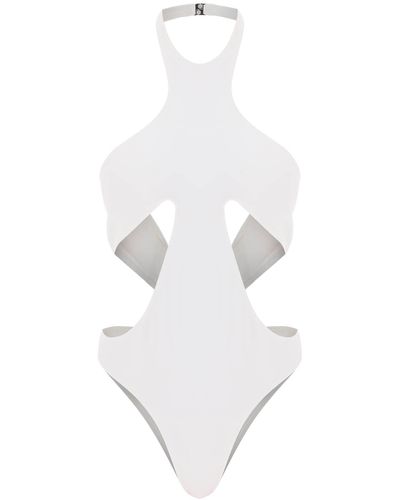 Mugler One Piece Swimsuit With Cut Outs - White