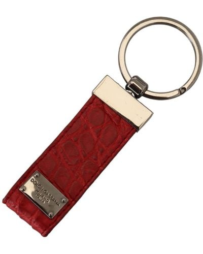 Dolce & Gabbana Chic Leather Keychain & Charm Accessory - Red