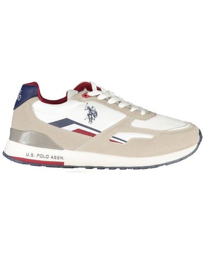 U.S. POLO ASSN. Elegant Trainers With Distinct Accents - White
