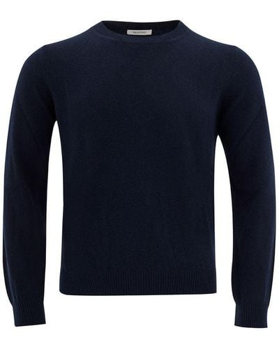 Valentino Elegant Blue Wool Jumper For Men
