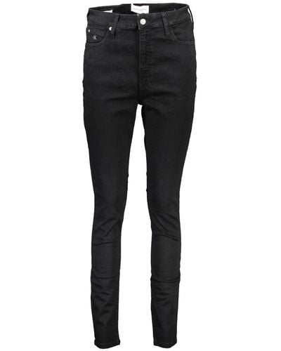 Calvin Klein Elegant Embroidered Stretch Jeans - Black