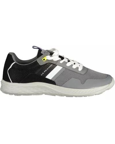 U.S. POLO ASSN. Grey Polyester Trainer - Black