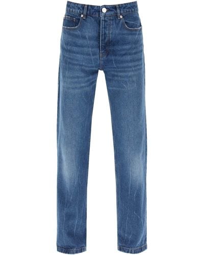 Ami Paris Loose Jeans With Straight Cut - Blue
