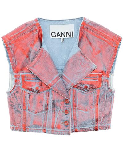 Ganni Cropped Vest - Pink