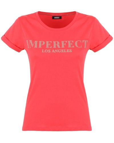 Imperfect Pink Cotton Tops & T - Red