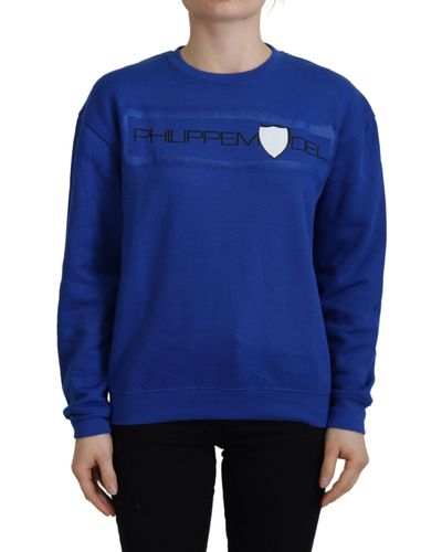 Philippe Model Printed Long Sleeves Pullover Jumper - Blue