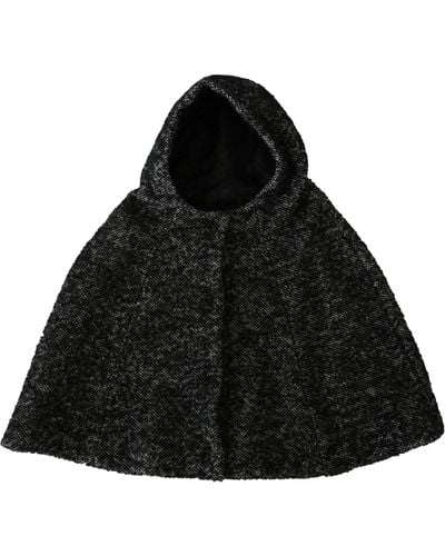 Dolce & Gabbana Hooded Scarf Hat - Black