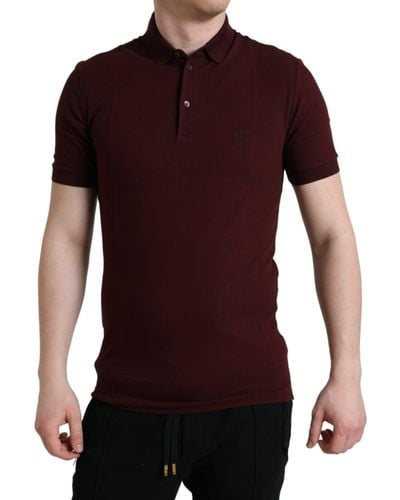 Dolce & Gabbana Elegant Cotton Polo T-Shirt - Red
