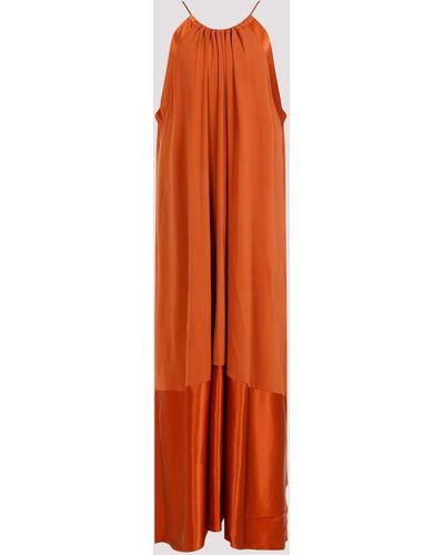 Max Mara Orange Samaria Viscose Long Dress