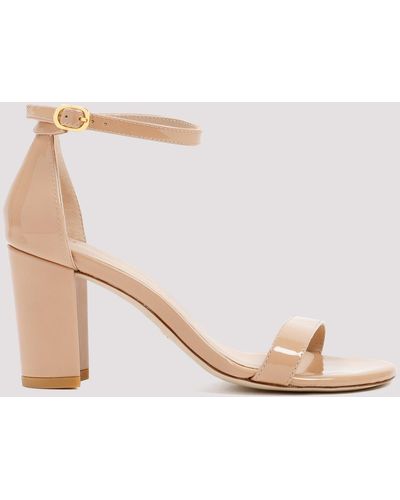 Stuart Weitzman Nude Patent Leather Nearlynude Sandals - Pink