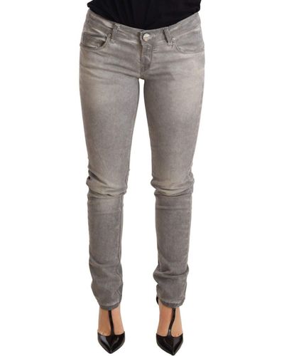 Acht Chic Washed Slim Fit Cotton Jeans - Grey