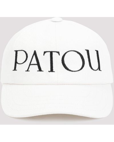 Patou Black Cotton Logo Cap - White