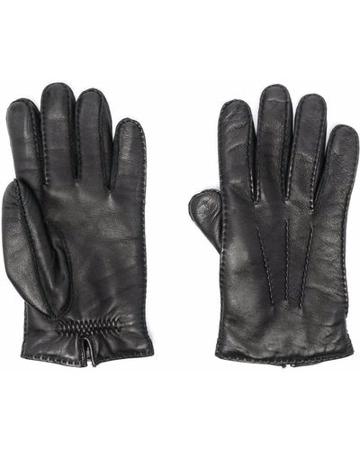 Ami Paris Paris De Coeur Leather Gloves - Black