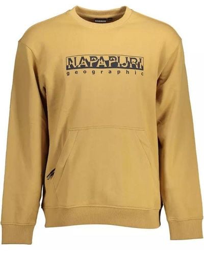 Napapijri Beige Cotton Sweater - Yellow