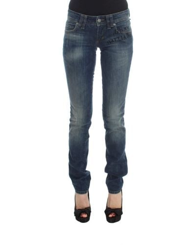 John Galliano Cotton Blend Slim Fit Jeans Blue Sig30187