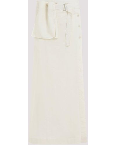 Lemaire Lemon Glaze Cotton Long Wrap Skirt - White