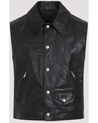Givenchy Black Calf Leather Vest