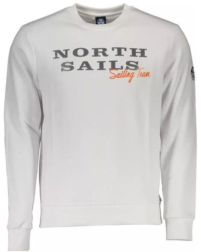 North Sails White Cotton Sweater - Gray