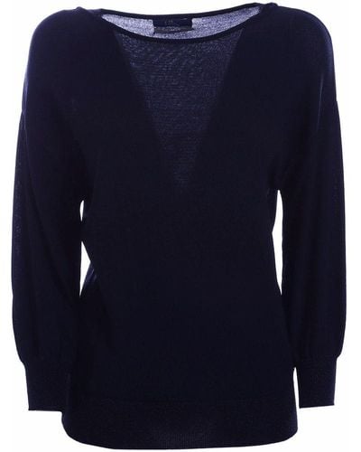 Yes-Zee Blue Viscose Sweater