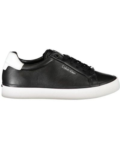 Calvin Klein Chic Laced Sports Trainers With Contrast Details - Black