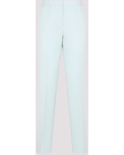 Jil Sander Blue Wool Trousers - White