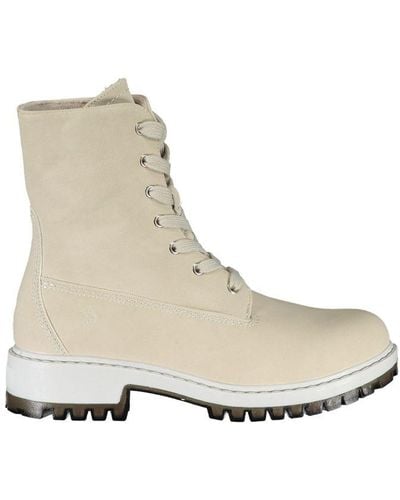 U.S. POLO ASSN. Chic Fleece-Lined Lace-Up Ankle Boots - Natural