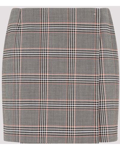 Sportmax Chequered Staffa Mini Skirt - Grey