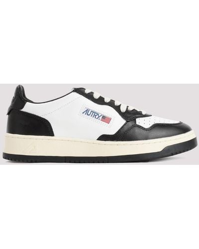 Autry White Black Medalist Bicolor Leather Trainers