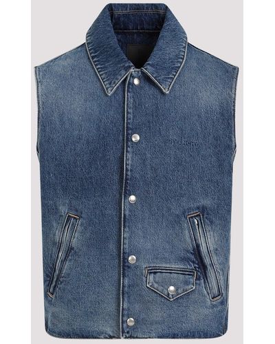Givenchy Indigo Blue Cotton Sleeveless Denim Vest