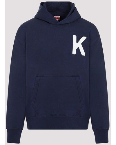 KENZO Blue Lucky Tiger Cotton Hoodie