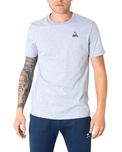 Le Coq Sportif Cotton Round Neck Short Sleeve Slip On T-shirt - Blue