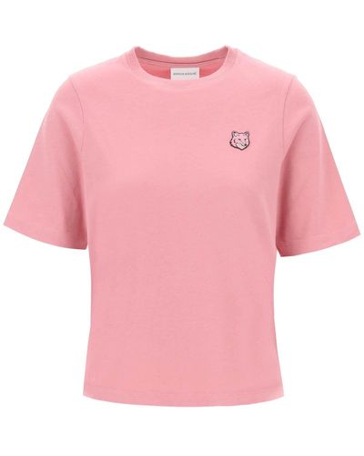 Maison Kitsuné Bold Fox Head Round Neck T-Shirt - Pink