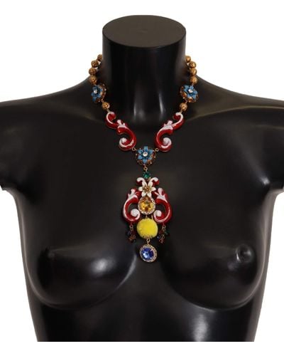 Dolce & Gabbana Crystal Statement Necklace - Black