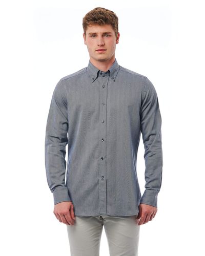 Bagutta Elegant Cotton Regular Fit Shirt - Blue