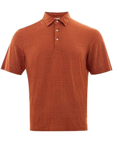 Gran Sasso Linen Polo Shirt - Orange