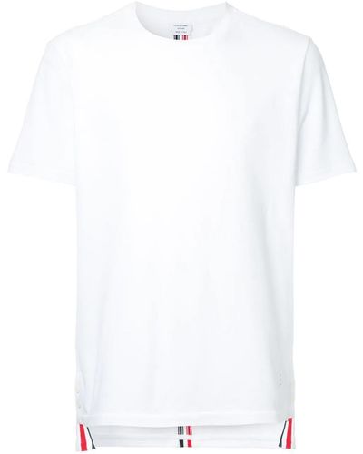 Thom Browne Rwb Stripe Piqué T - White