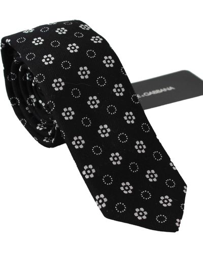 Dolce & Gabbana Floral-print Silk Tie - Black