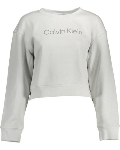 Calvin Klein Grey Cotton Jumper - White
