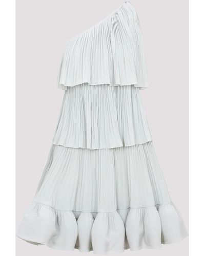 Lanvin Sage Green Asymetric 3 Layer Dress - White