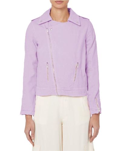 hinnominate Cotton Jackets & Coat - Purple