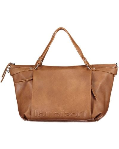 Desigual Chic Brown Polyurethane Handbag With Versatile Straps