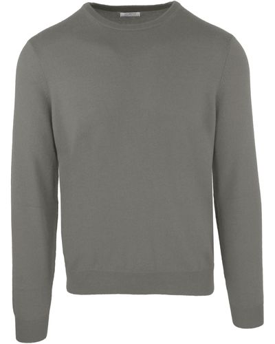 Malo Round Neck Sweater In Wool And Cashmere - Gray