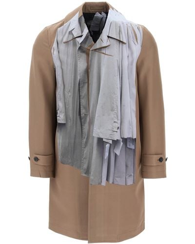 Comme des Garçons Single-Breasted Trench Coat With Trompe - Grey