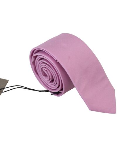 Daniele Alessandrini Classic Neck Accessory Silk Tie - Pink