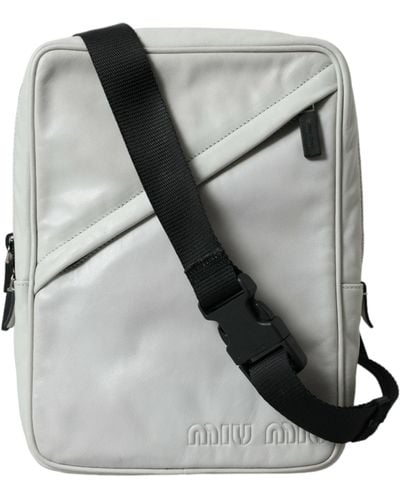 Miu Miu Elegant And Leather Crossbody Bag - Gray