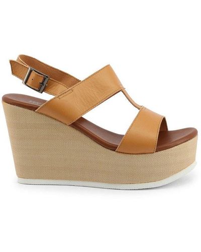 Henry Cotton's Ankle Strap Wedges - Brown