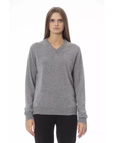 Baldinini Gray Viscose Sweater