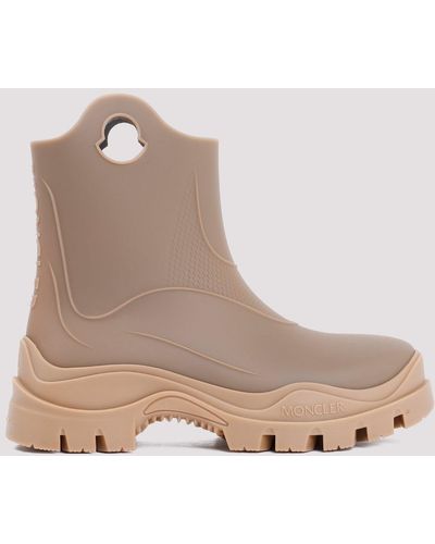 Moncler Beige Rubber Misty Rain Boots - Brown