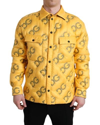 Dolce & Gabbana Elegant Padded Blouson Jacket - Yellow