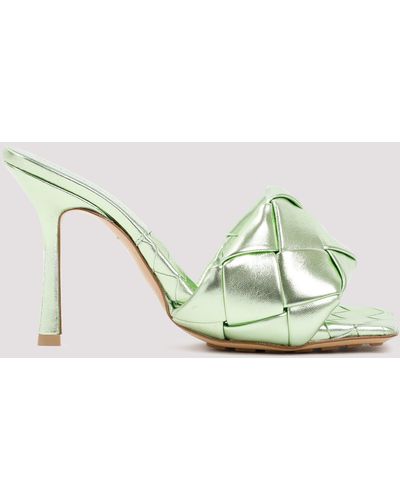 Bottega Veneta Pistachio Green Lido Sandals - Metallic